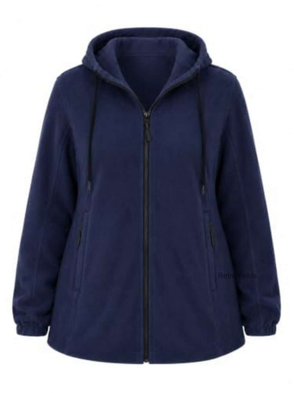 Plus Size Fleece Jacket Women Zip Up Hoodie Warm Coat Lightweight